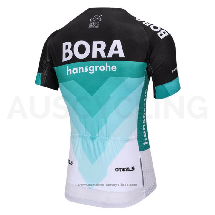 2018 Maillot Cyclisme Bora Vert et Noir Manches Courtes et Cuissard